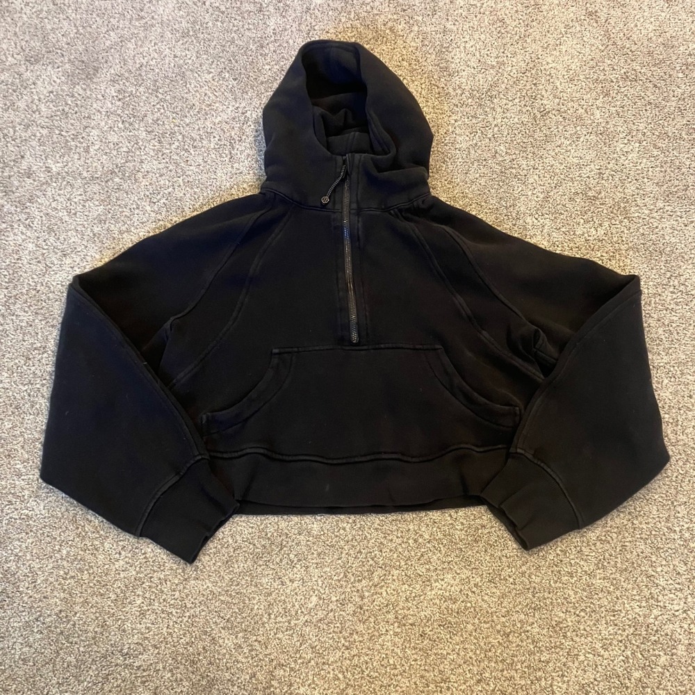 Lululemon Scuba Oversized Half-Zip Hoodie Black XS/S Cropped